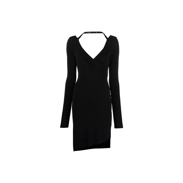 OFF WHITE Halterneck strap Asymmetric Dress-0
