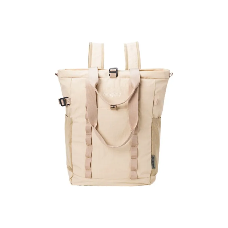 M Square Nylon Backpack Unisex Black/Beige-6