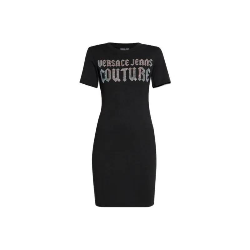 VERSACE JEANS COUTURE Logo embellished Mini Dress-0