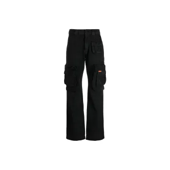 HERON PRESTON Canvas Cargo Pants 'Black'
