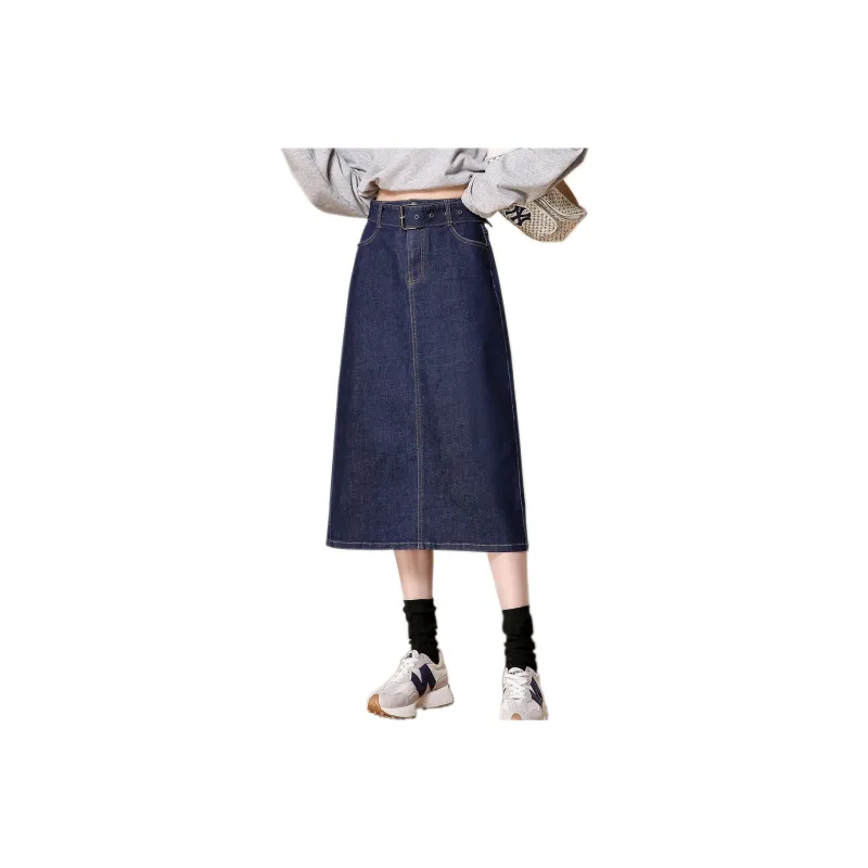 JEANSWEST Denim Long Skirt Women's-5