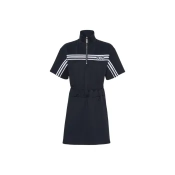 GCDS Striped Funnel-neck Dress