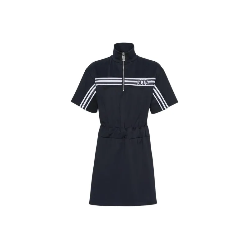 GCDS Striped Funnel neck Dress-0