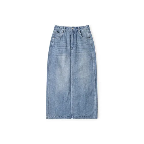 Lee Denim Long Skirts Women's Light Blue