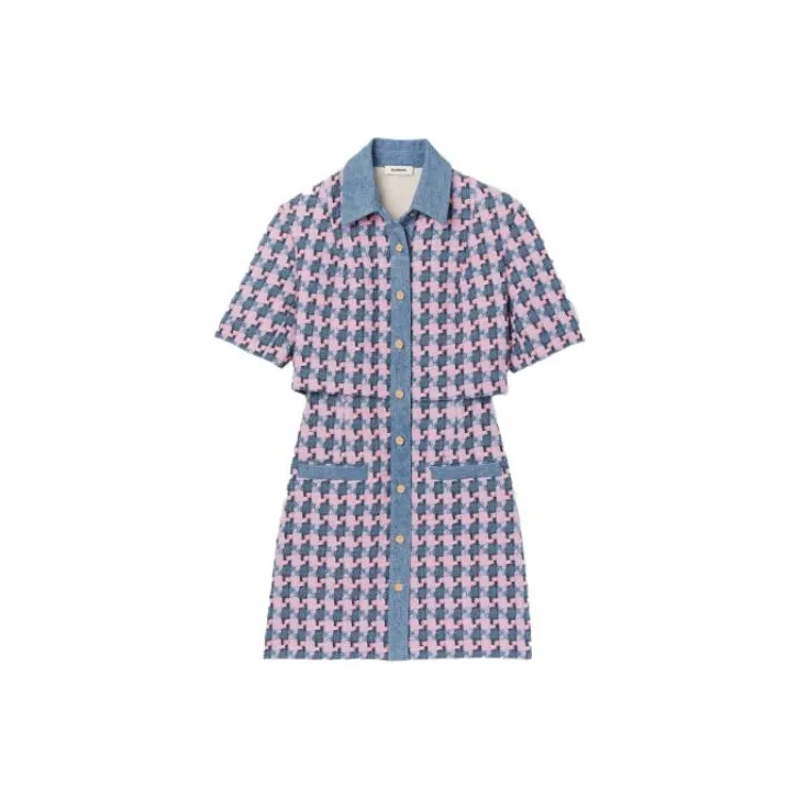 Sandro Short Sleeved Dresses Women's Purple-0