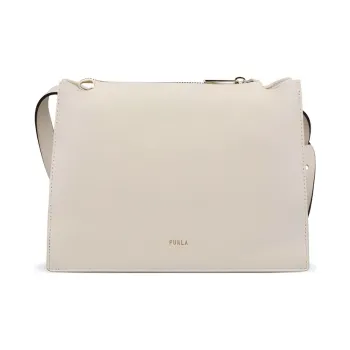 Furla Grain Leather Shoulder Bag Trumpets Women's Cream