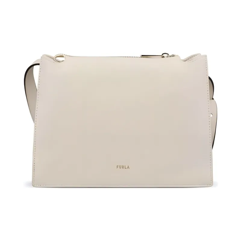 Furla Grain Leather Shoulder Bag Trumpets Women's Cream-0