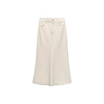 ZARA Denim Long Skirts Women's White