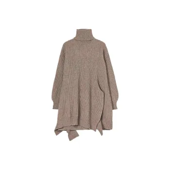 Yohji Yamamoto Roll Neck Asymmetric Long Sleeved Jumper
