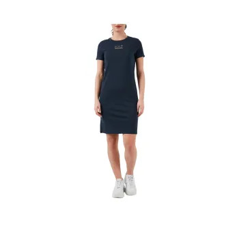 EMPORIO ARMANI EA7 Short Sleeved Dress Women's Dark Blue