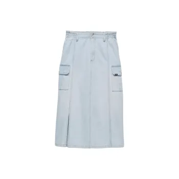 Vans Sidewalk Denim Long Skirts Women's Stone Wash