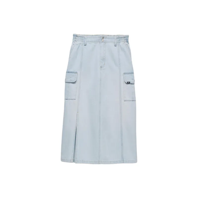 Vans Sidewalk Denim Long Skirts Women's Stone Wash-0