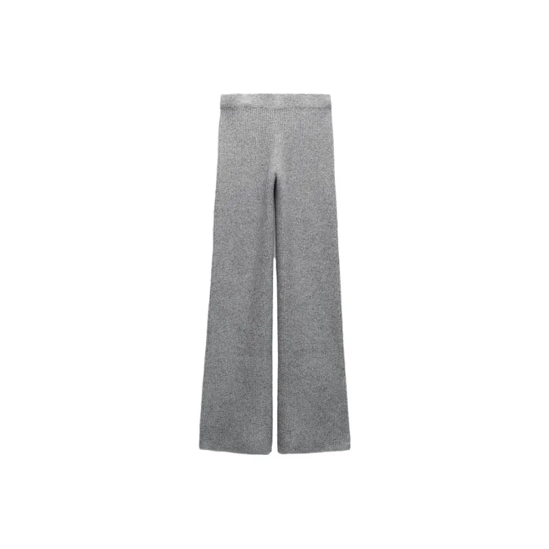 ZARA Knitted Sweatpants Women's Gray-0