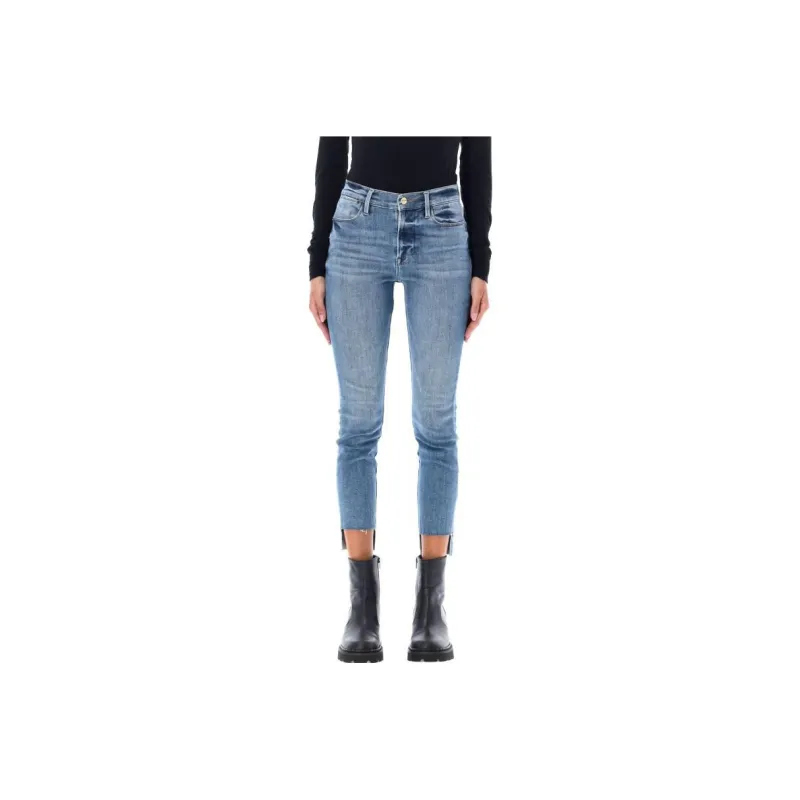 FRAME High Rise Skinny Jeans-0