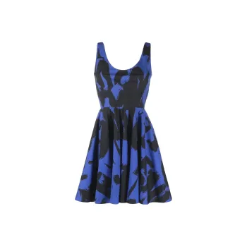 Alexander McQueen Graffiti print Sleeveless Flared Dress