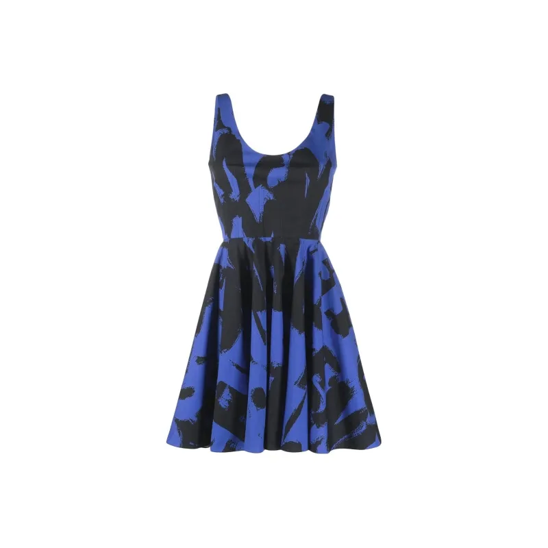 Alexander McQueen Graffiti print Sleeveless Flared Dress-0