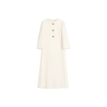 Valentino FW24 Short Sleeved Dress Women's Ivory White