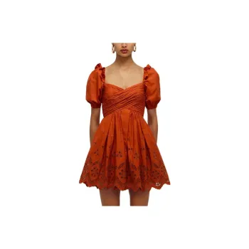 Self portrait Short Sleeved Dresses Women's Orange