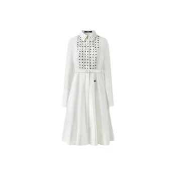 KARL LAGERFELD SS24 Long-Sleeved Dresses Women's White
