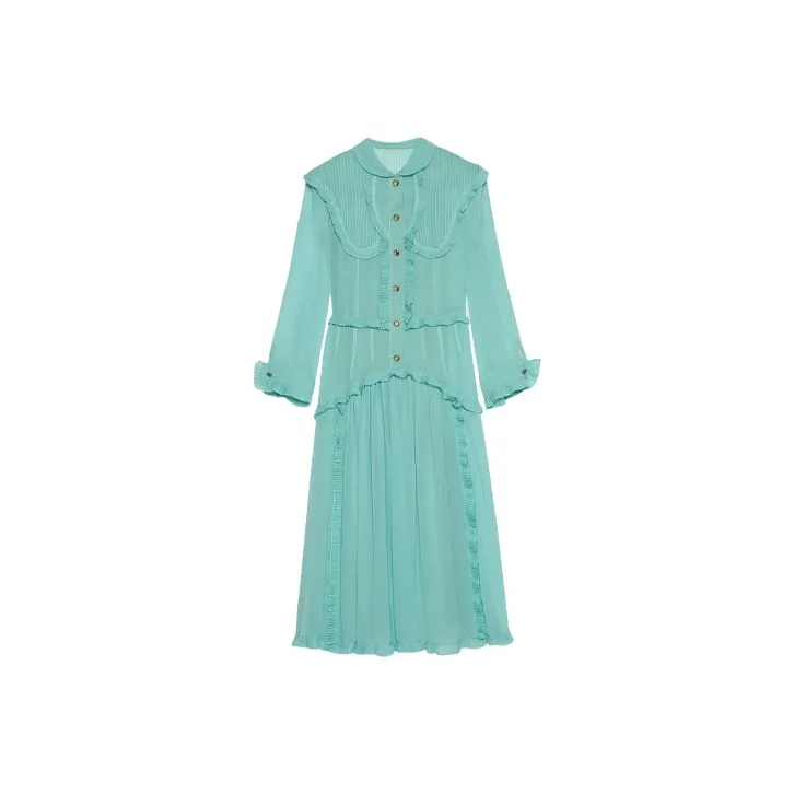 GUCCI Long-Sleeved Dresses Women's Blue-0