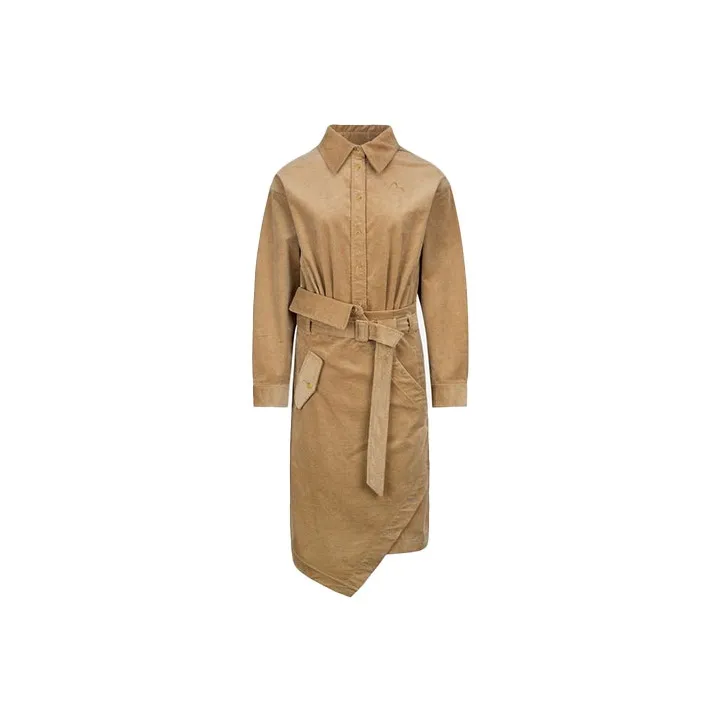 EVISU Long Sleeved Dress Women's Camel-0