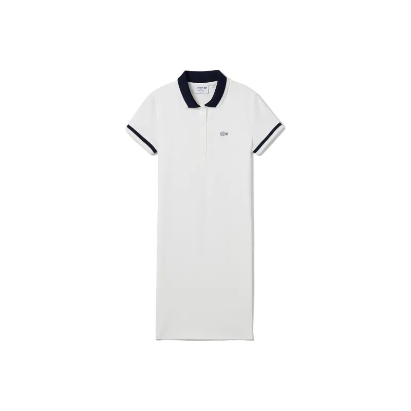 LACOSTE Short Sleeved Dresses Women's White-0