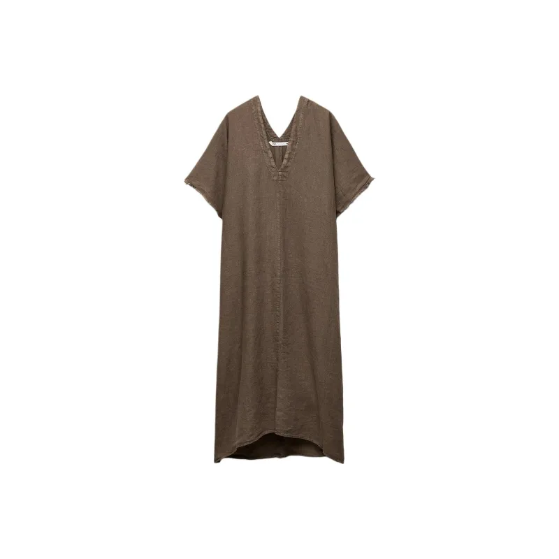 ZARA Short-Sleeved Dresses Women's Brown-2