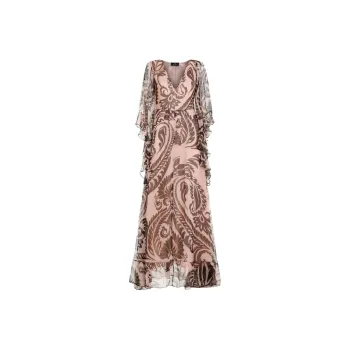 ETRO Graphic Printed Ruffled Cuff Dress