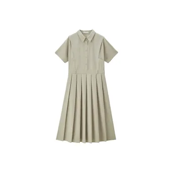 UNIQLO Short Sleeved Dresses Women's Beach Gray