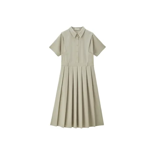 UNIQLO Short Sleeved Dresses Women's Beach Gray