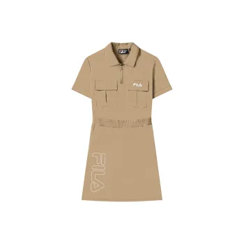 FILA Short Sleeved Dress Women's Coffee Khaki