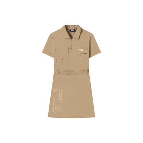 FILA Short Sleeved Dress Women's Coffee Khaki