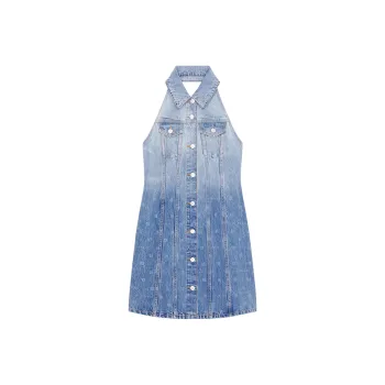 Givenchy Halter Denim Dress 'Medium Blue'