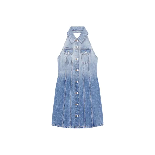Givenchy Halter Denim Dress 'Medium Blue'