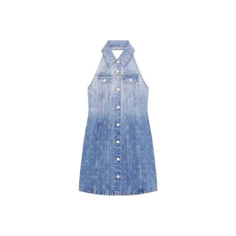 Givenchy Halter Denim Dress 'Medium Blue'-0