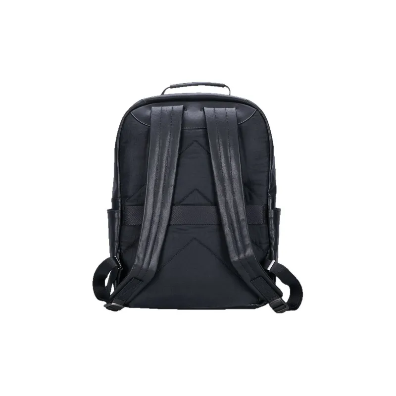 DOSRFINI Top Grain Flock Cow Leather Backpack Unisex Black-2