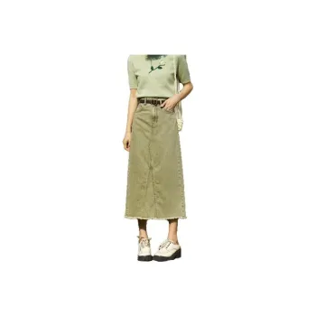 MISHOW Denim Long Skirts Women's Green