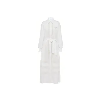 PRADA Lace-panel Maxi Shirtdress