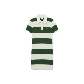 LACOSTE SS24 Short Sleeved Dresses Women's White Green Multicolor