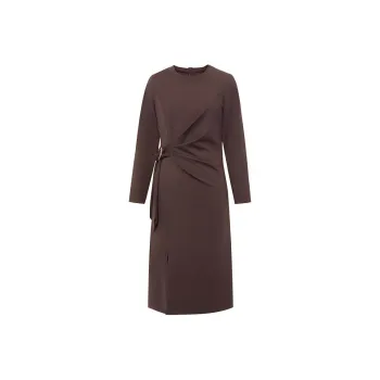 BBLLUUEE Long Sleeved Dress Women's Tea Umber