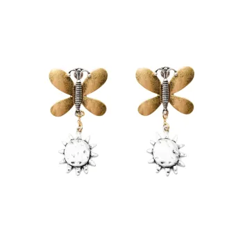 ZARA Metal Earrings Women's Yellow