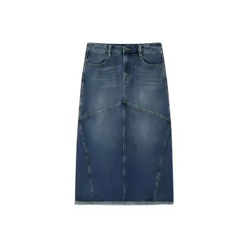 EICHITOO Denim Long Skirts Women's Denim Blue