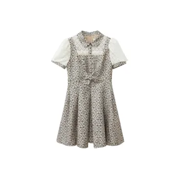 LULUALWAYS Short-Sleeved Dresses Women's Khaki