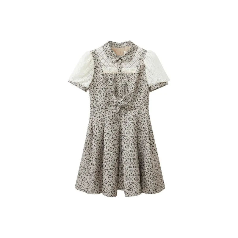 LULUALWAYS Short-Sleeved Dresses Women's Khaki-0