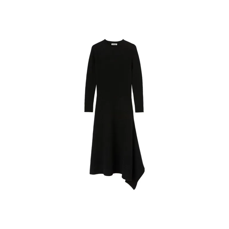 JIL SANDER Wool Asymmetric Midi dress-0