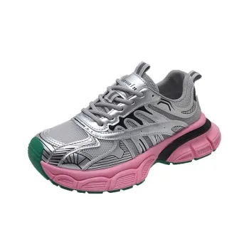 Puppytown Anti Slip Wear Resistant Low Top Chunky Sneakers Women's Pink