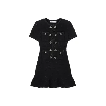 Self portrait Knit Buttoned Mini Dress