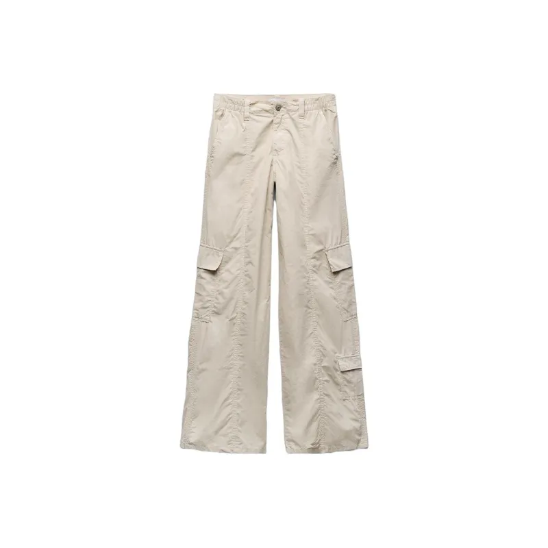 ZARA Cargo Pants Women's White-0