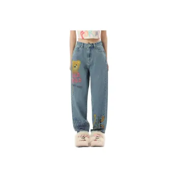 LALABOBO Jeans Women's Medium Blue White