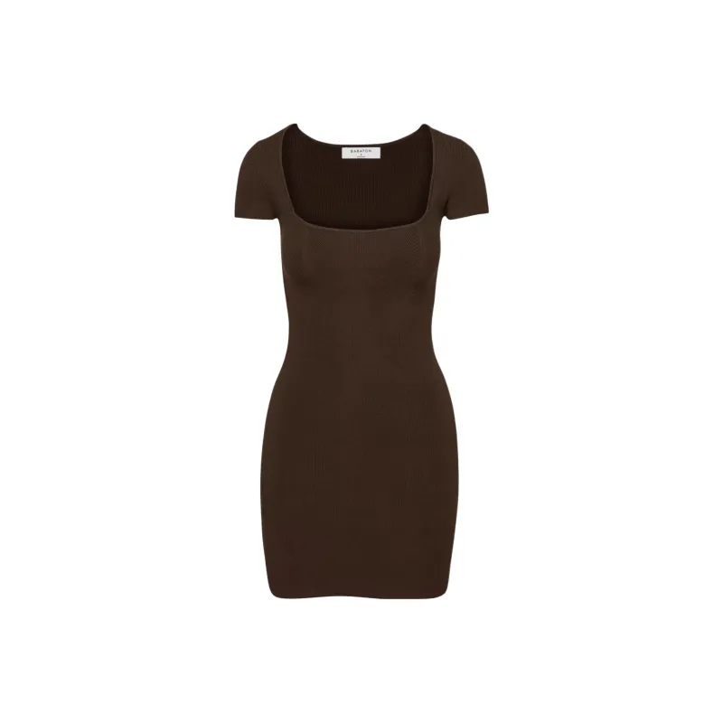 ARITZIA Babaton Emerge Dress Short-Sleeved Dresses Women's Coffee Bean/Coffee Bean-0